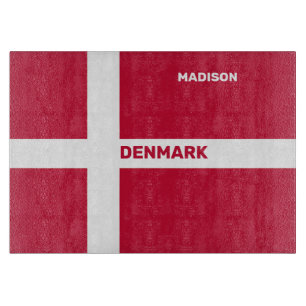 Planche À Découper Nom personnalisé et texte Danemark Indicateur
