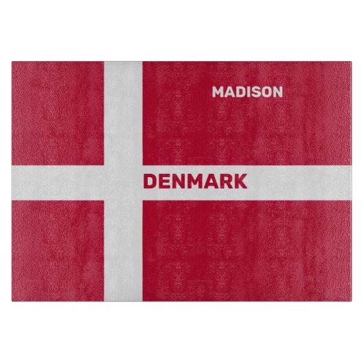 Planche À Découper Nom personnalisé et texte Danemark Indicateur (Devant)