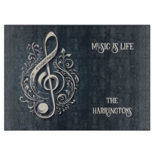 Planche À Découper Nom personnalisé et texte - Note de clic musicale