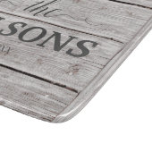 Planche À Découper Nom personnalisé Farmhouse Rustic Faux Old Wood (Coin)