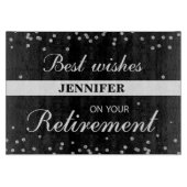 Planche À Découper Nom personnalisé, Félicitations à la retraite Noir (Devant)