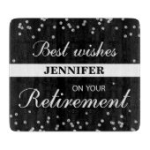 Planche À Découper Nom personnalisé, Félicitations à la retraite Noir (Devant)