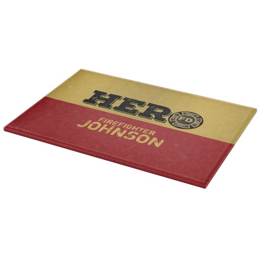 Planche À Découper Nom personnalisé, héros du pompier (Coin)
