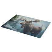 Planche À Découper Nom personnalisé Moose d'hiver (Coin)
