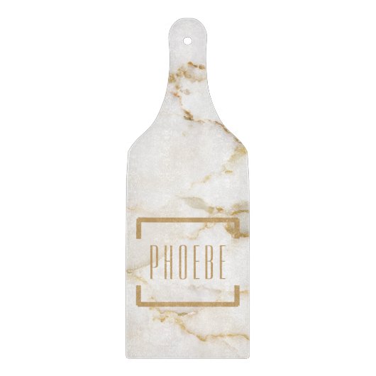 Planche À Découper Nom personnalisé motif marbre doré anniversaire ma (Devant)