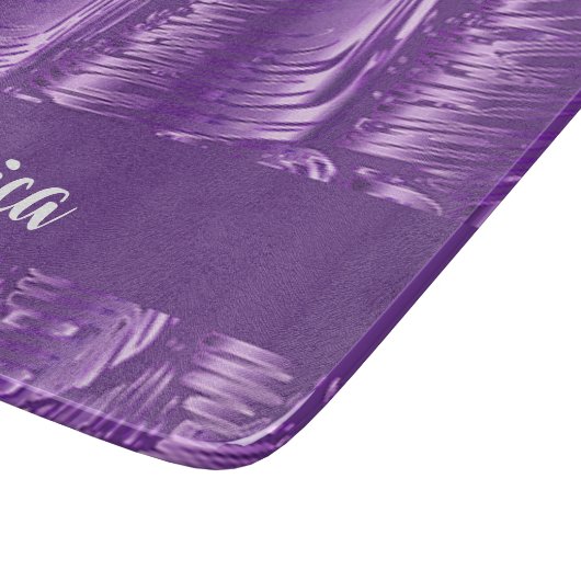 Planche À Découper Nom personnalisé pierre de fusion violette sur (Coin)