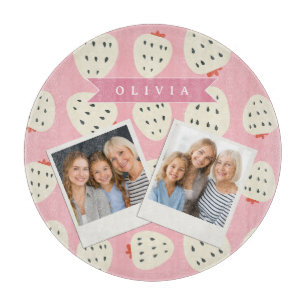 Planche À Découper Nom personnalisé rose fraise mignon fille