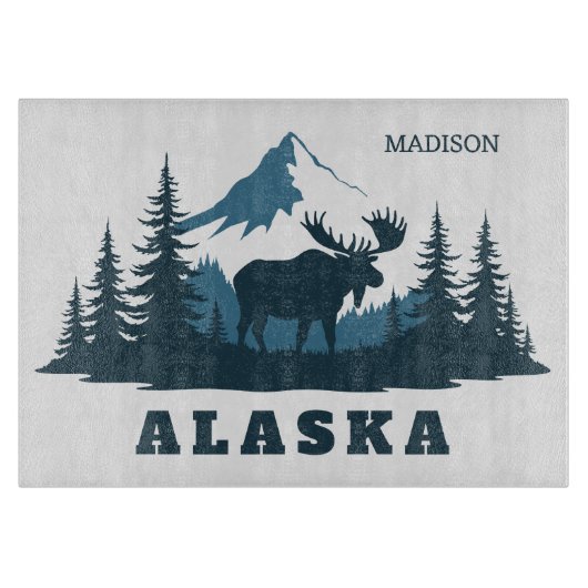 Planche À Découper Nom personnalisé & Texte ALASKA (Devant)