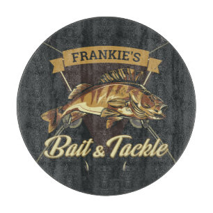 Planche À Découper Nom personnalisé Trophée Pêche Pêcheur Pêcheur Bai