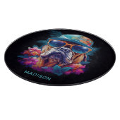 Planche À Découper Nom personnalisé Tropical Vacances Chien (Coin)