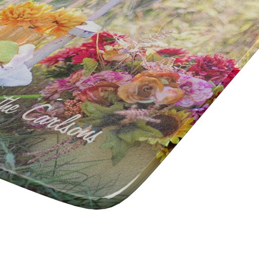 Planche À Découper Nom Remerciements Automne Fleurs sauvages Petit ve (Coin)