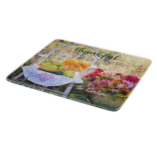 Planche À Découper Nom Remerciements Automne Fleurs sauvages Petit ve (Coin)