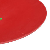 Planche À Découper Nom vert joyeux sur fond rouge (Coin)