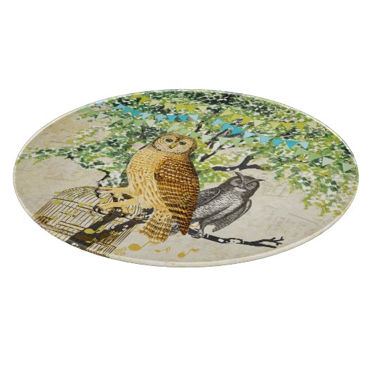 Planche À Découper Notes musicales de la feuille de chouette cabine (Coin)