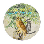 Planche À Découper Notes musicales de la feuille de chouette cabine (Devant)