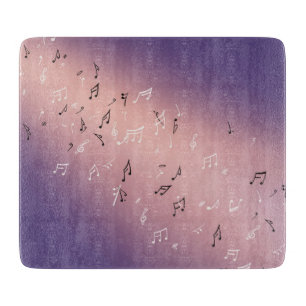 Planche À Découper Notes musicales Lavande dorée Lune