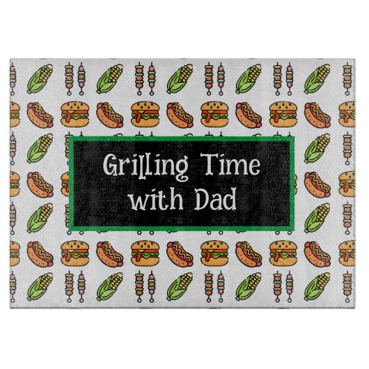 Planche À Découper Nourriture de barbecue | Hamburger, Hotdog, Shish (Devant)
