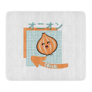 Planche À Découper nourriture kawaii - mignon Oignon, orange, turquoi