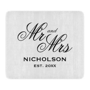 Planche À Découper Nouveau marié M. et Mme cadeau mariage personnalis