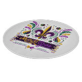 Planche À Découper Nouvelle-Orléans Mardi Gras jaune violet vert (Coin)