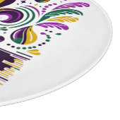 Planche À Découper Nouvelle-Orléans Mardi Gras jaune violet vert (Coin)