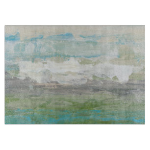 Planche À Découper Nuages Blancs Surplombant Un Beau Paysage
