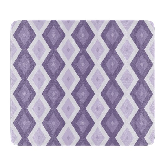 Planche À Découper Nuances de lavande motif diamant (Devant)