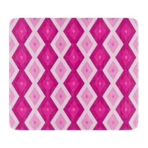 Planche À Découper Nuances de motif de diamant fuchsia