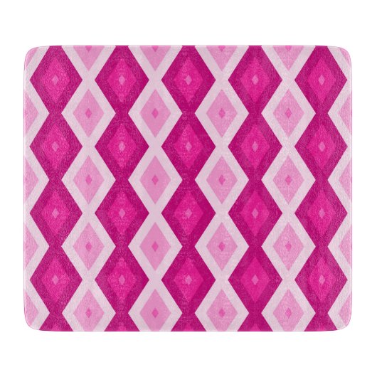 Planche À Découper Nuances de motif de diamant fuchsia (Devant)