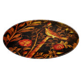 Planche À Découper NUIT AVEC ROSES, Rouge Noir Jaune (Coin)