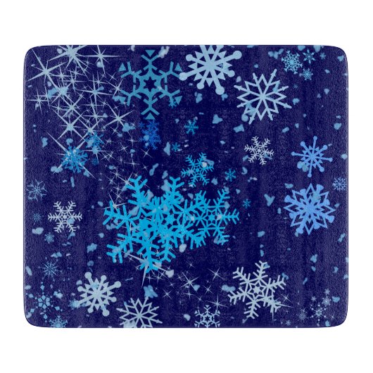 Planche À Découper Nuit de Noël neige (Devant)