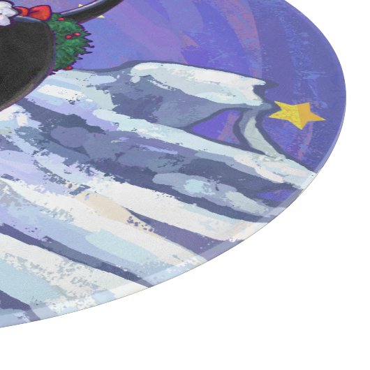 Planche À Découper Nuit étoile Noir Chat Noël (Coin)