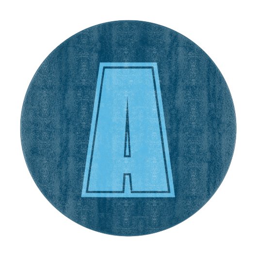 Planche À Découper Océan & Ciel Bleu Premier Monogramme Calligraphie  (Devant)