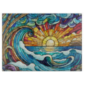 Planche À Découper Océan de verre tendu au coucher du soleil (Devant)