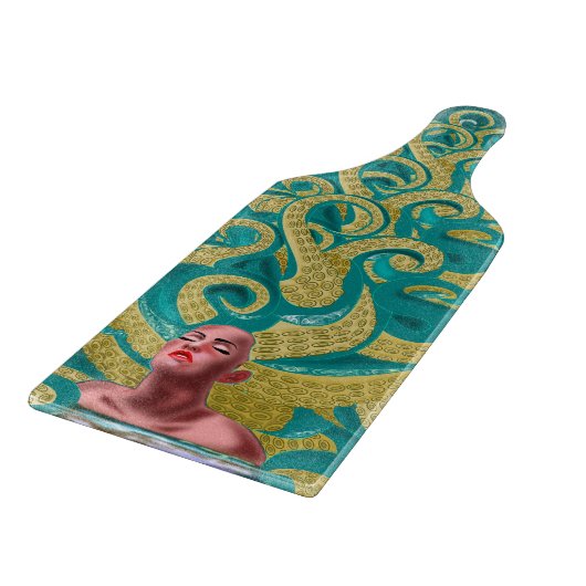 Planche À Découper Octopus Femme Coupe Tentacles Or (Coin)