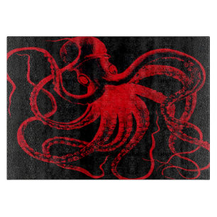 Planche À Découper Octopus Nautique Steampunk Vintage Kraken Monster
