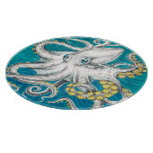 Planche À Découper Octopus Tentacles encre turquoise verte (Coin)