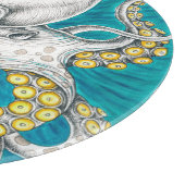 Planche À Découper Octopus Tentacles encre turquoise verte (Coin)