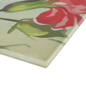 Planche À Découper Oeillets rouges sur le vert avec des papillons (Coin)