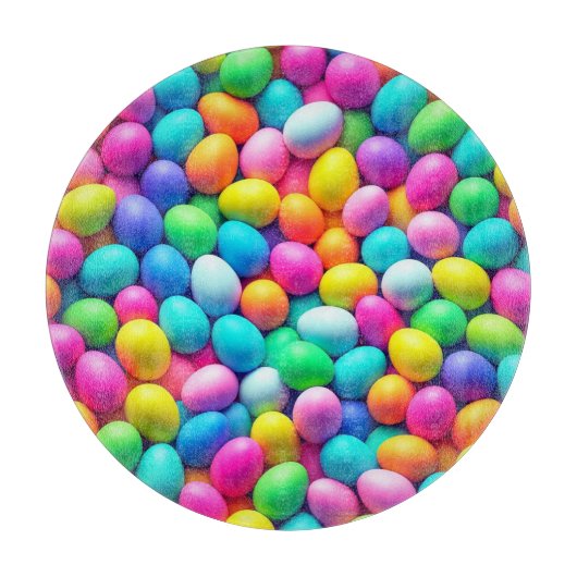 Planche À Découper Oeuf de Pâques aux couleurs vives/Printemps (Devant)