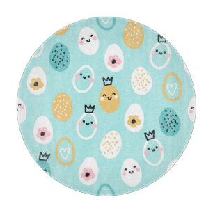 Planche À Découper Œufs de Pâques Mignons Motif Œufs Pastel Kawaii