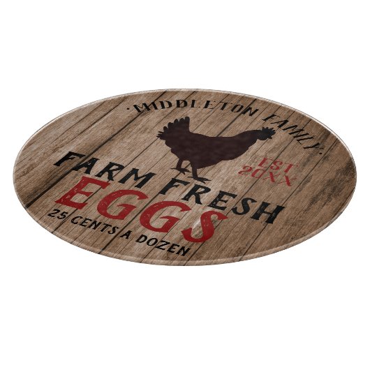 Planche À Découper Oeufs frais de ferme - Bois (Coin)