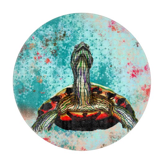 Planche À Découper Oeuvre Abstraite de tortue (Devant)