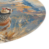 Planche À Découper Œuvre d'art de couple de perdrix chukar (Coin)