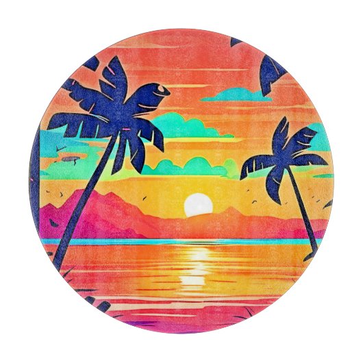 Planche À Découper Oeuvre du Sunset Paradise (Devant)