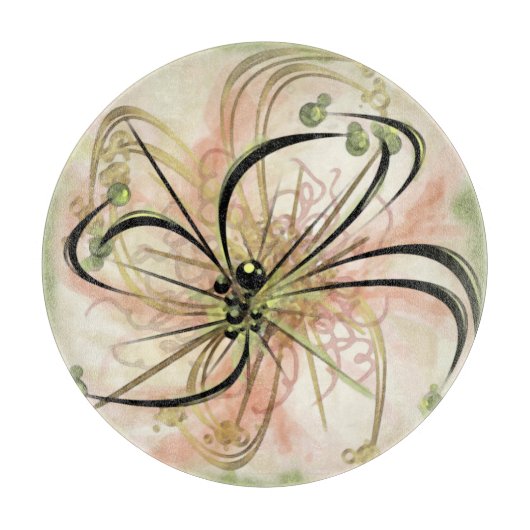 Planche À Découper Office de la charcuterie Fleur fantaisie (Devant)