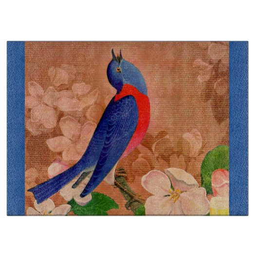 Planche À Découper oiseau bleu du bonheur (Devant)