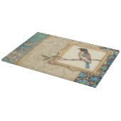 Planche À Découper Oiseau Brown et bleu sur une branche (Coin)