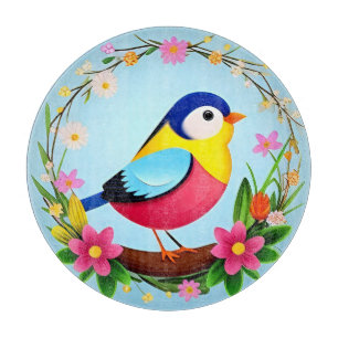 Planche À Découper 🌸 Oiseau Coloré Style Floral Cozy Home 🌸
