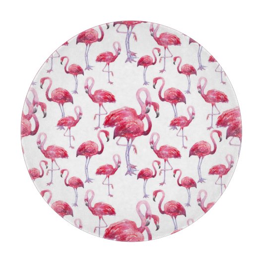 Planche À Découper Oiseau d'aquarelle de Flamant rose exotique (Devant)